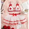 In Stock: Sexy European & American Strappy Nurse Lingerie Pajamas Set for Women