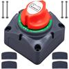 Spurtar Car Battery Disconnect Switch 12V 24V 48V 1-2-Both-Off Battery Kill Switch Power Cut Off Shut Off Waterproof Isolator For Marine Boat Car ATV