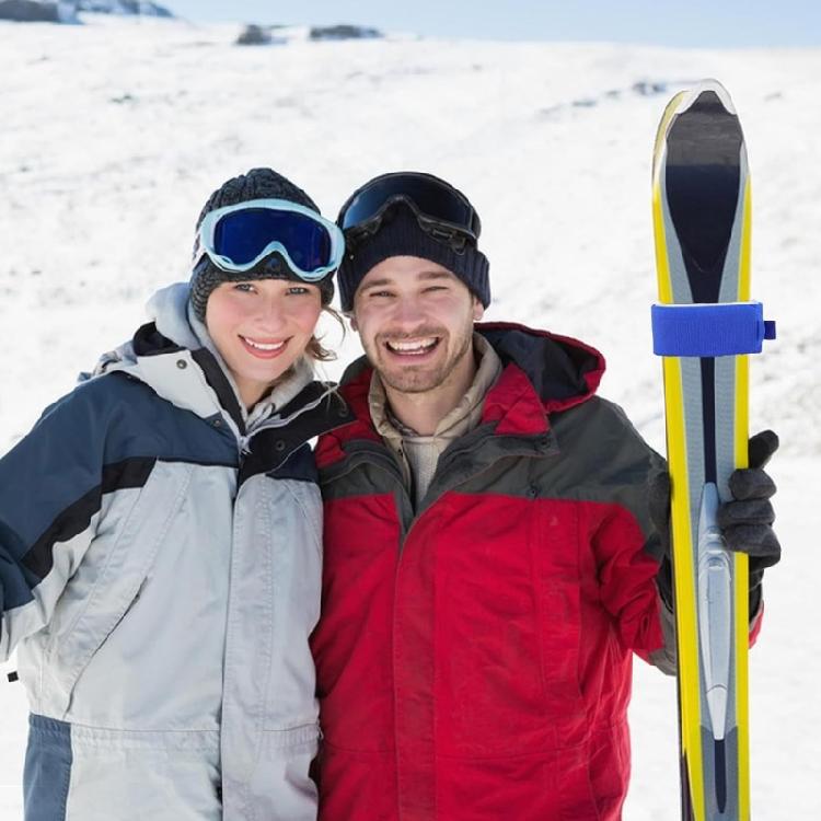 6Pcs Adjustable Ski Wrap Ties Band Storage Ties Fastener Tape Ski Poles Carriers Strap for Ski Sport Men Women
