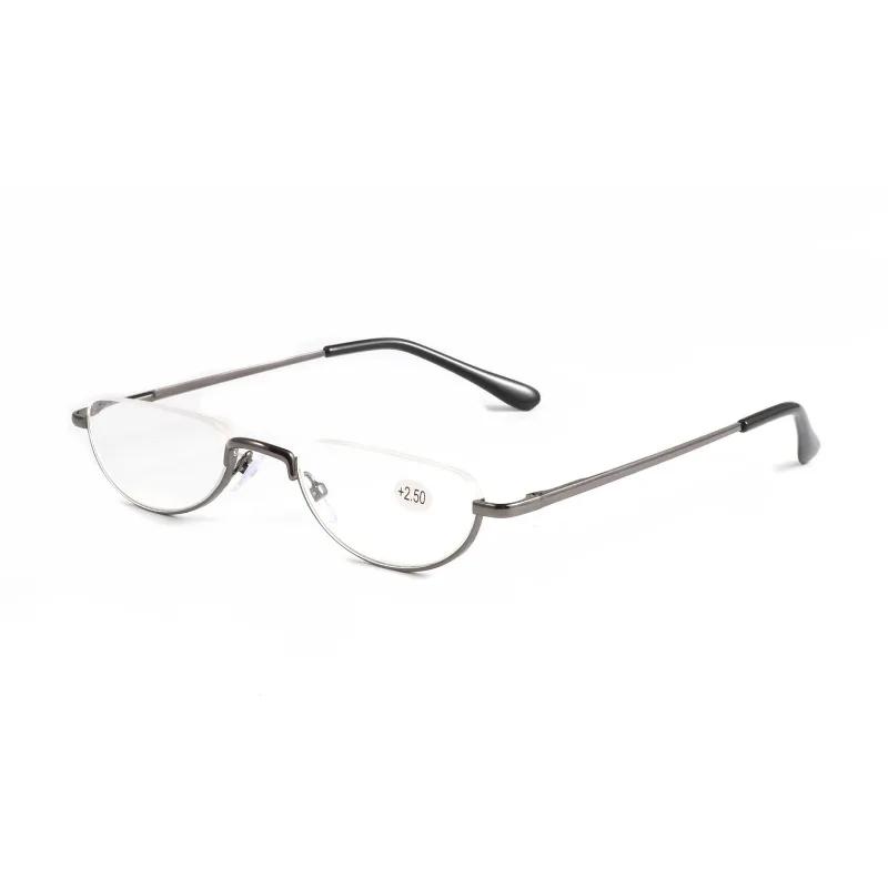 Classic Half Frame Reading Glasses HD Metal Fishwire Rack Spring Eyeglass Legs 1 0 2 0 3 0 3 5 4 0 Smooth Curved Style