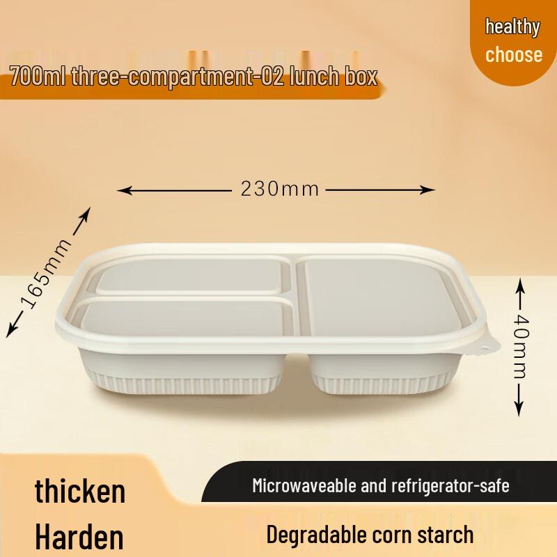 Xinran Degradable 3-Compartment Corn Starch Meal Box