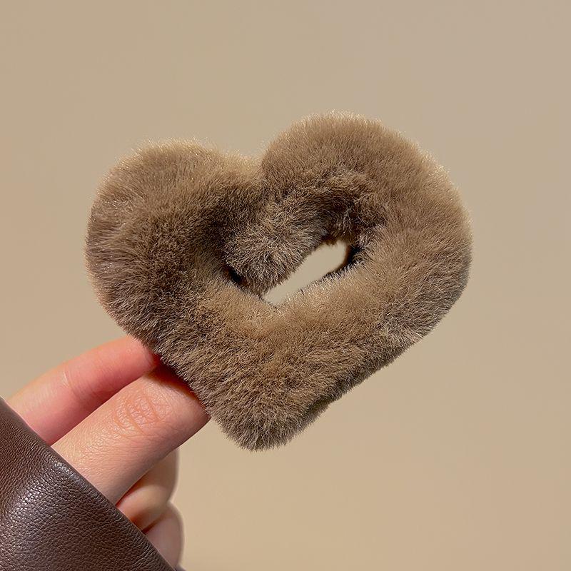 

Заколка для волос Maillard Love Plush Small Shark для женщин - головной убор для осени/зимы для полузавязанных причесок темный кофе