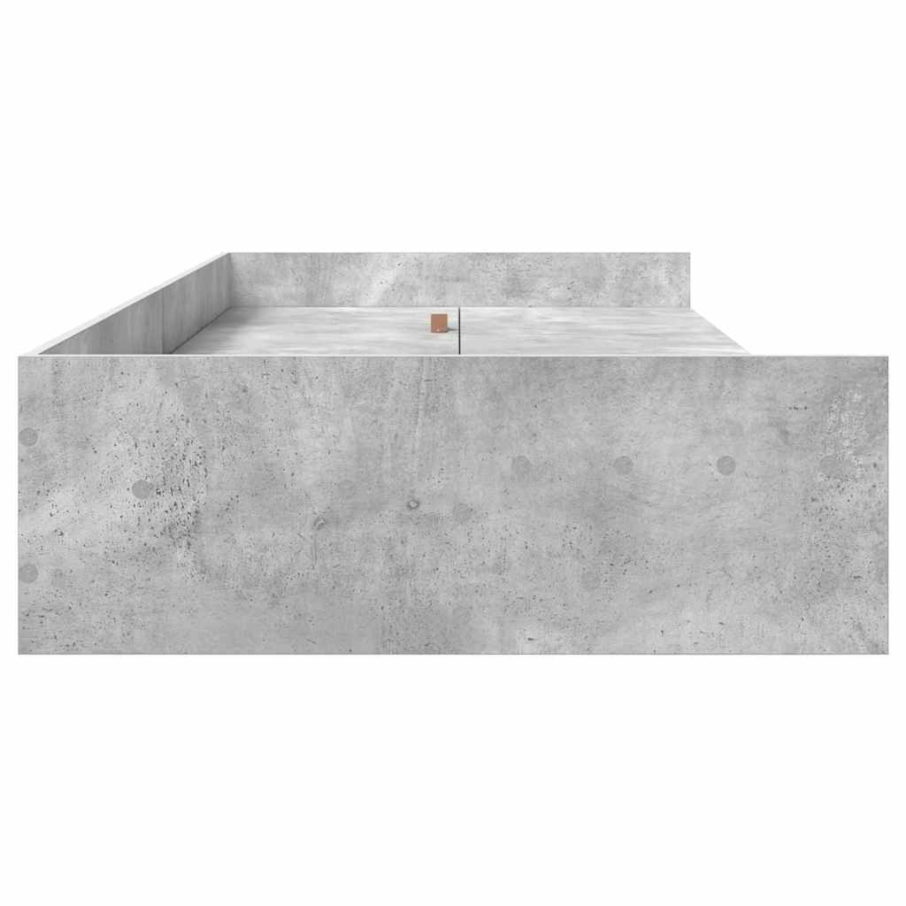 Bed Frame with Headboard Concrete Grey 75 x 190 cm Engineered Wood
