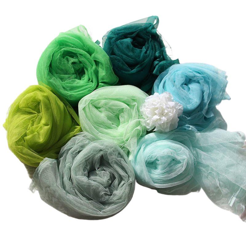 Green Tulle Lace Net Fabric for Kindergarten & Wedding - Transparent, Free Shipping