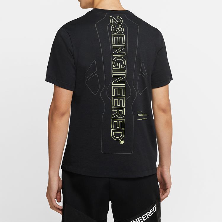 Jordan 23 Engineered Basketbalové Sportovní Ležérní Tričko s Krátkým Rukávem Pánské Topy Černé CJ6233-010