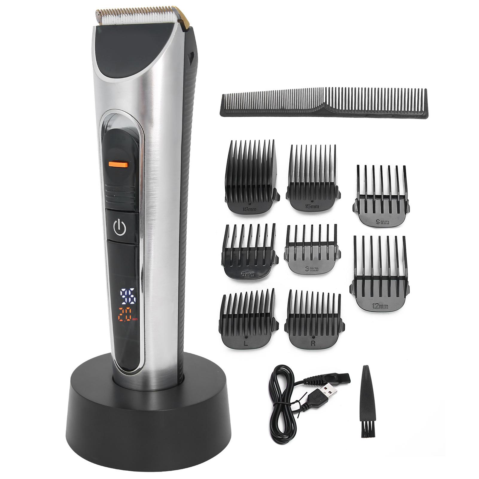 

Электрическая машинка для стрижки волос с цифровым дисплеем, керамическая режущая головка, триммер для стрижки волос, тип USB