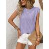 Summer New Women's Round Neck Jacquard Short-sleeved Loose T-shirt Vest for Women