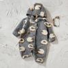 2025 New Winter Baby Cartoon Hooded Velvet Romper Jumpsuit