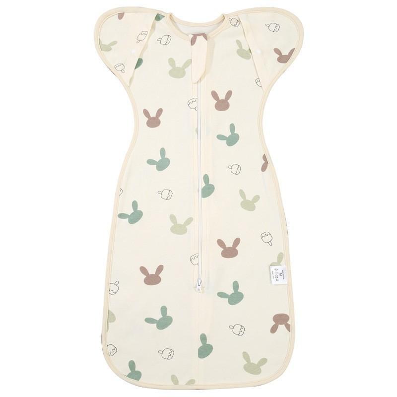 Baby Cotton Swaddle Blanket Newborn Sleep Sack Wrap Arms Up Design Stretchable Sleeves