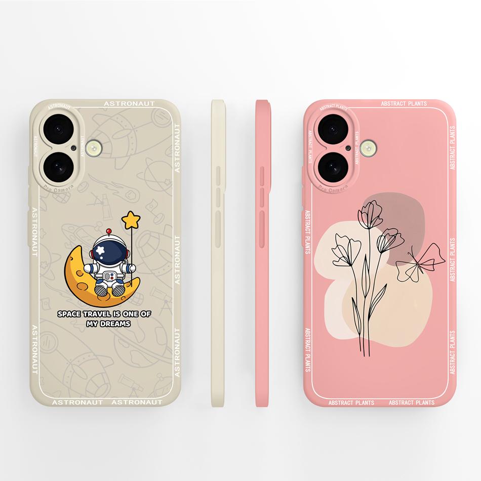 Cute Panda Case For iPhone 16 /16Plus/16Pro/16ProMax iPhone16+ Back Cover Sof Liquid Silicone Full Protection Bumper Funda Coque