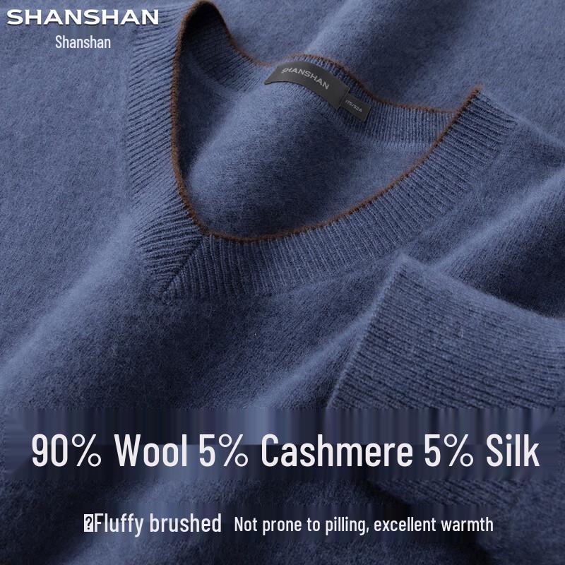 SHANSHAN Men's Merino Wool & Cashmere Blend Sweater
