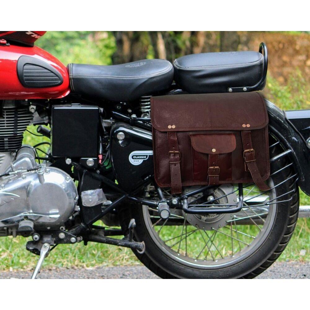 Кожаная седельная сумка Сумки-корзины для Royal Enfield Новые классические боковые сумки 2