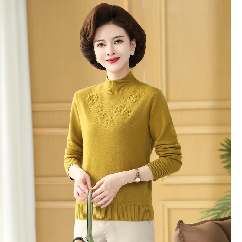 Women's Mid-Aged 100% Wool Fall/Winter Sweater Top