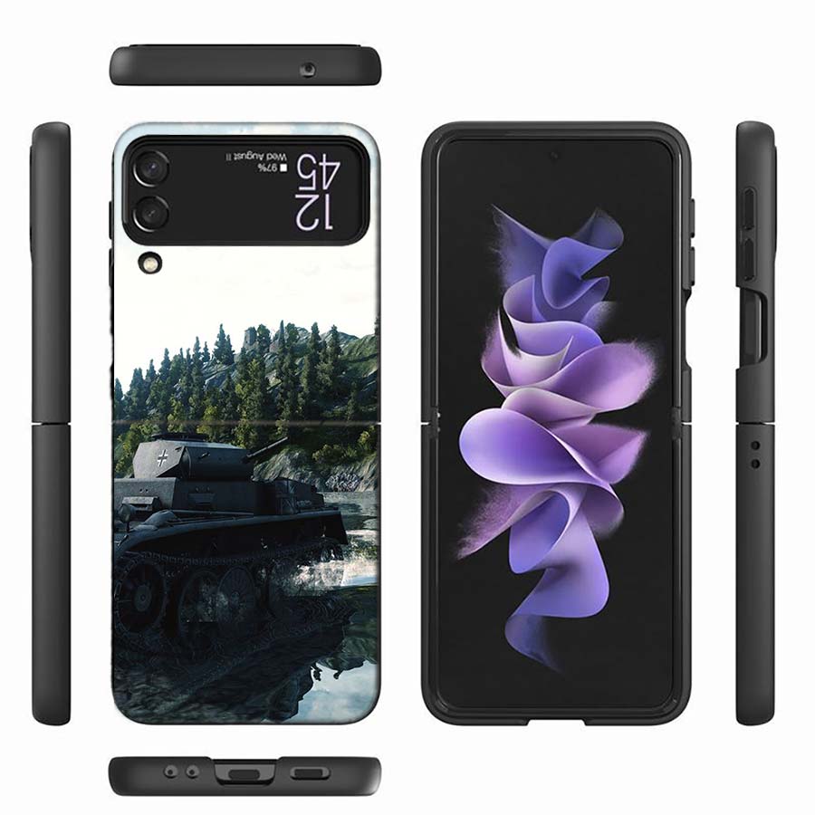 World Of Tanks Game Phone Case For Samsung Z Flip 6 7 5G Z Flip 5 Galaxy Z Flip 3 4 5G ZFlip Shockproof Hard Cover TPU PC Coque