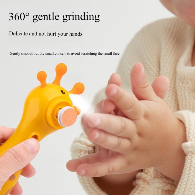 Limetta per unghie neonato Sistema di limatura sicuro e delicato Motore a basso rumore 2 modalità regolabili Impugnatura ergonomica Manutenzione delle unghie del bambino
