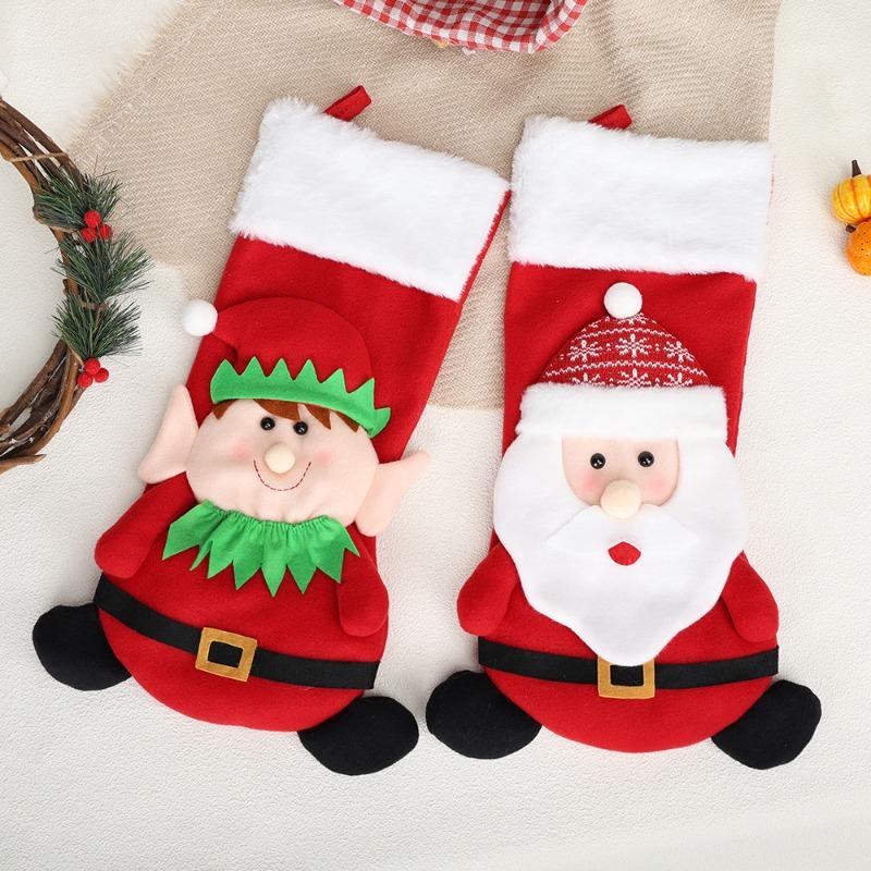 New Christmas stockings, cartoon old man snowman elk Christmas decorations, Christmas pendant gift bags