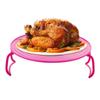 Folding Microwave Tray Oven Bacon Tray Microwave Oven Shelf Multifunction Insulated Heating Tray Rack With Flexible Handles