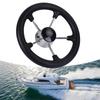 11in 5 Spoke Boat Destroyer Steering Wheel with Black Foam Stainless Steel Steering Wheel Without Knob for Marine Yacht