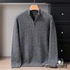 Thickened Zipper Semi-high Pure Cashmere Sweater Long-sleeved Pullover Sweater High Luxury Knitted Sweater
