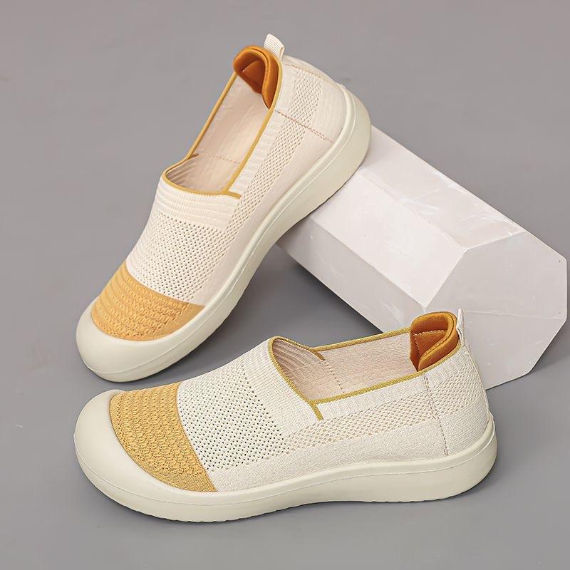 

Shoes women s summer fly-woven breathable casual shoes versatile soft sole one-pedal mother shoes mesh shallow mouth women s cloth shoes 41