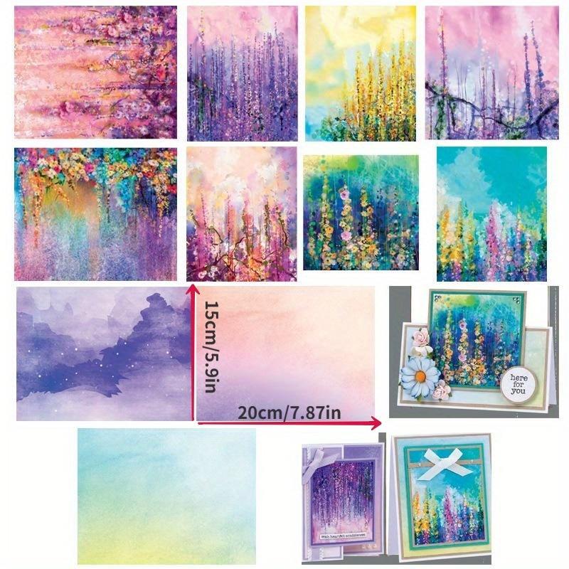 14 Sheets Water Color Craft Paper Pads Cutting Dies Art Background Origami Scrapbooking Card Making.