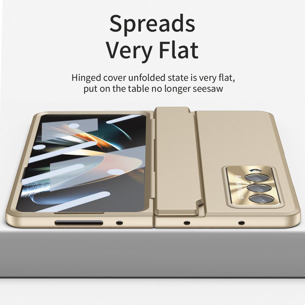 Applicable To Samsung Z Fold1 Mobile Phone Case Flat Hinge Metal Lens Case Film Integrated Fold1 Anti-drop Protective Case