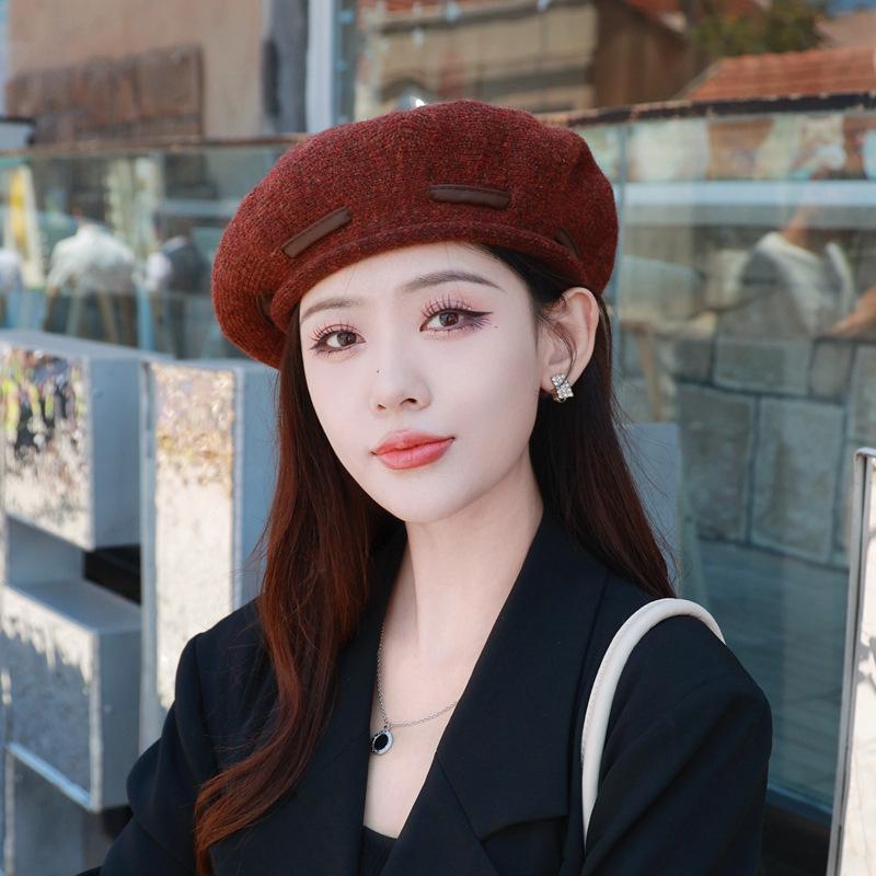 Autumn And Winter Beret Children Retro Painter Hat Fashion Versatile Big Head Circumference Show Face Small Knitted Warm