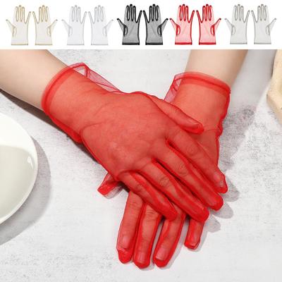 Accessoires vestimentaires Gants en Tulle Ultra Fins Mitaines pour Robe de Mariée Robe de Soirée Gants de Mariage pour Mariée