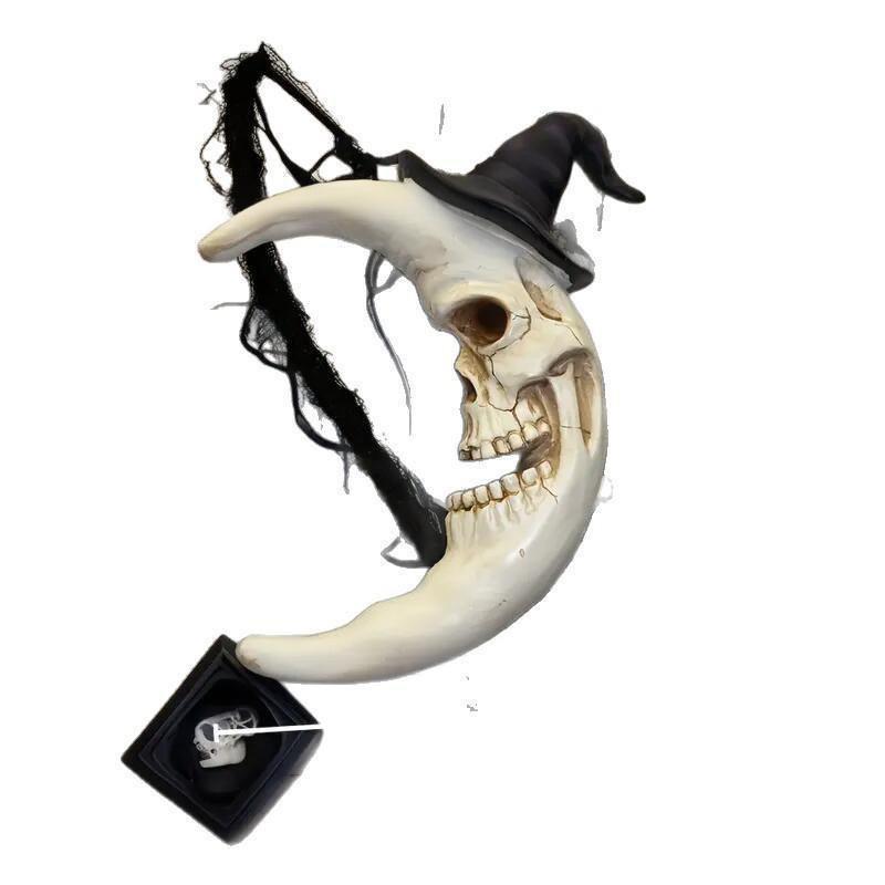

Halloween Moon Skull Wall Decoration, Moon Wizard Home Ornaments, Decorative Items, Resin