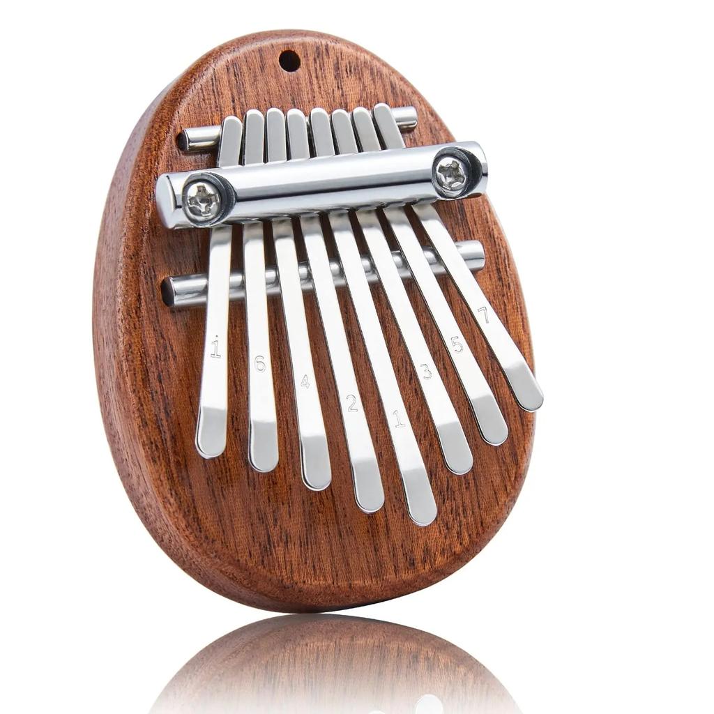 8 Key Mini Kalimba Thumb Piano, Portable Solid Wood Finger Piano for Beginners | Pocket-Sized Musical Instrument Gift with Case