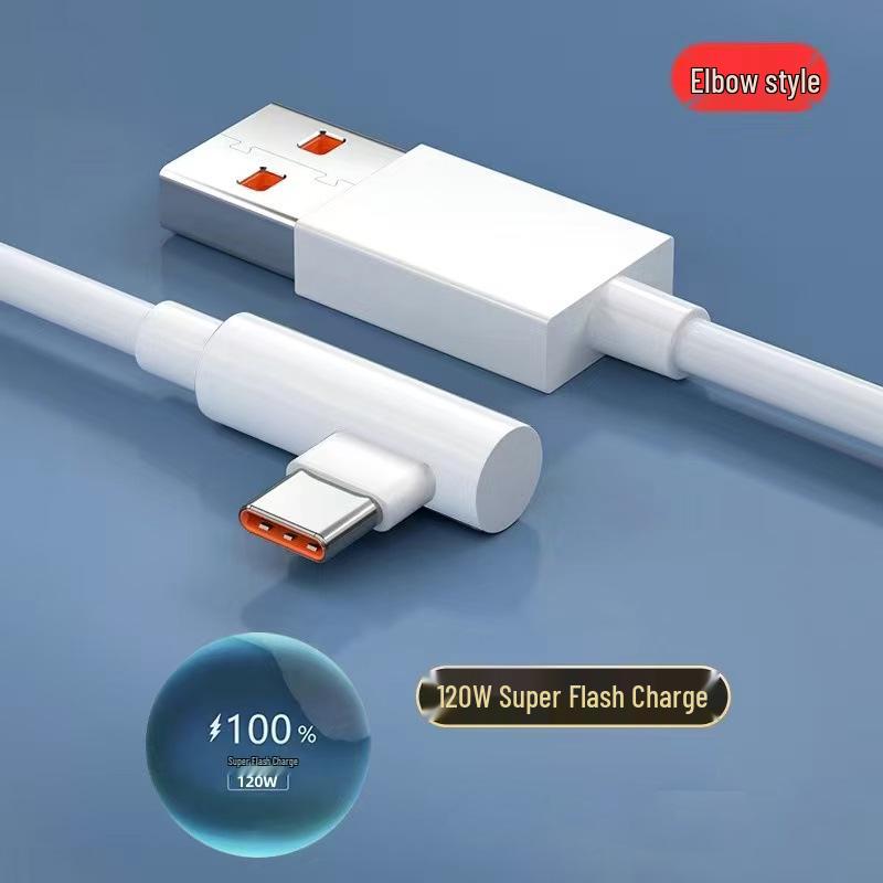 120W Elbow Fast Charging Cable for Huawei, VIVO, Honor, OPPO, Xiaomi Phones