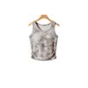 Women's Spring Slim Fit Tie-Dye Knitted Camisole with Chest Pads - Sweet & Spicy Retro Style