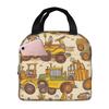 Cartoon Truck Car Tractor Excavator Pattern Insulated Lunch Bag for Women Children Leakproof Food Boxes Thermal Lunch Box Tote