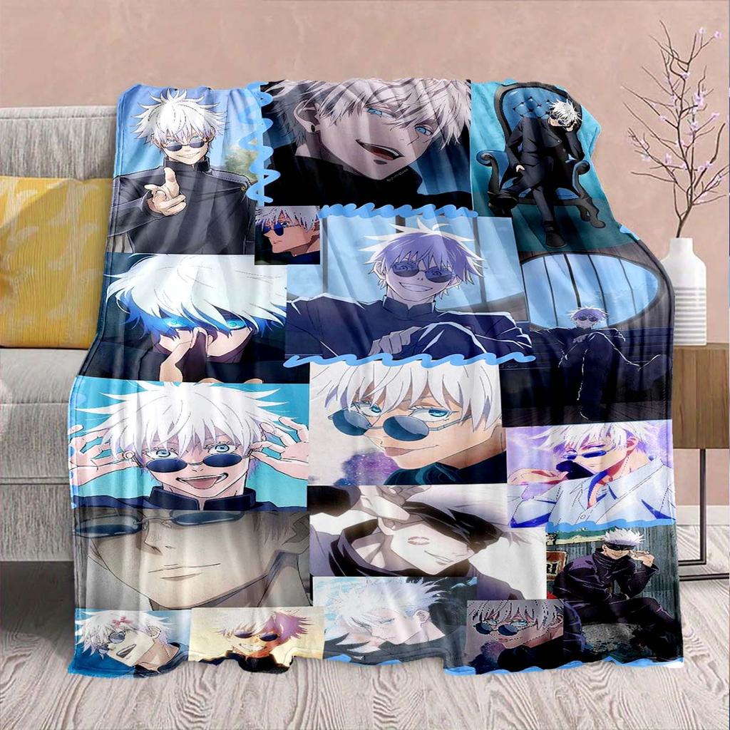 Jujutsu Kaisen Flannel Couch Blanket Soft Warm Throw Lightweight Plush Sofa Bed Decor -QJY