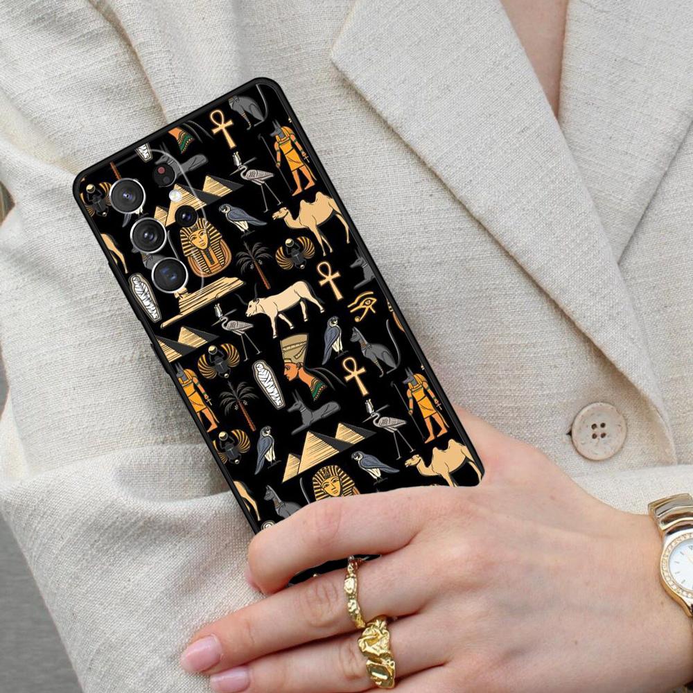Egypt Nefertiti Anubis Cell Phone Case for Samsung Galaxy S26 Ultra S25 S24 S23 S22 S21 S20 Note10 Cover