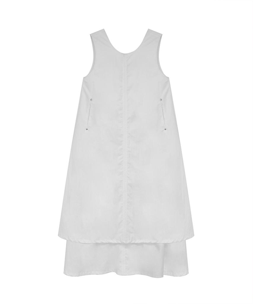 Teulimingbeodeu Layered Sleeveless Long One-Piece [ White ]