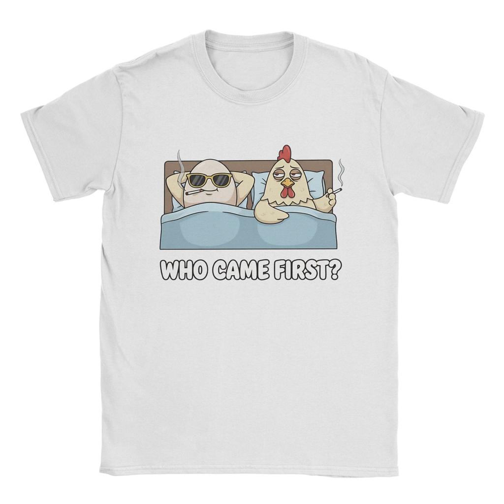 Kuře a vejce, co bylo dřív, vtipné kuře Tričko Léto 100% Bavlna Trička Pro Pány Módní Potisk Tričko Vtipný Horní Díl Trička