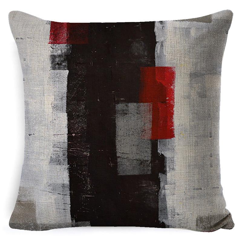 Heimdeko Kissen Kissenbezug Neu Türkis und Orange Abstrakte Kunst Malerei Wurfkissenbezug