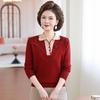 Mom's Knitted Lapel Sweater Top - 2026 Spring & Autumn Style for Middle-Aged Women