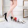 Large Size High Heels Women's Pointed Toe Thin Heel Black Work Commute Single Shoes PU Leather Blue Red Wedding Shoes