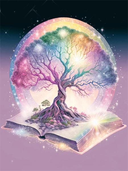 5D Diy Diamond Painting Fantasy Tree Embroidery Mosaic Book Landscape Square Round Home Decor