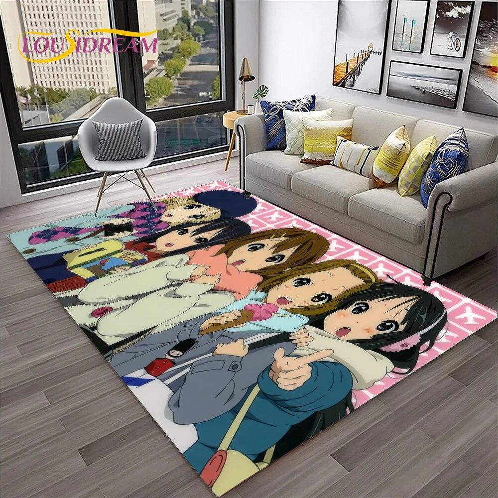 Cute Lolita K-ON Kawaii Girls Cartoon Carpet Rug for Home Living Room Bedroom Sofa Doormat Decor,kid Area Rug Non-slip Floor Mat