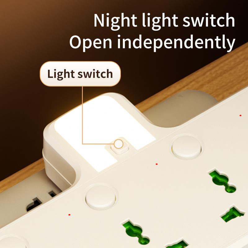 British Standard Hong Kong Malaysia Singapore One to One Multi hole Universal Port with Night Light USB Travel Socket Converter