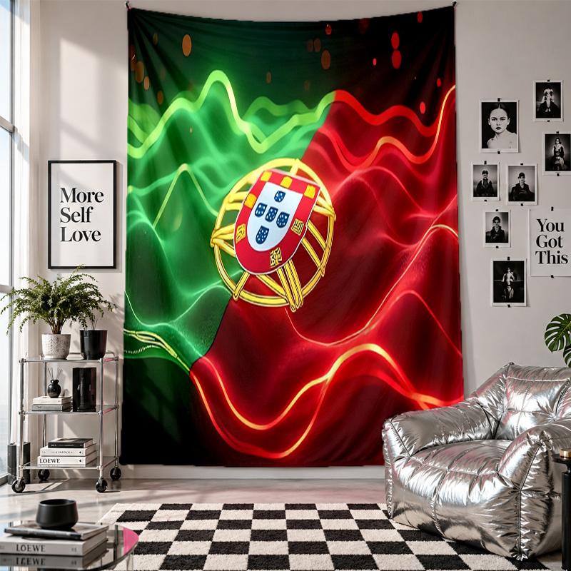 Portugal National Football Team Wall Tapestry Home Decor Wall Hanging Cloth for Bedroom Living Room Background