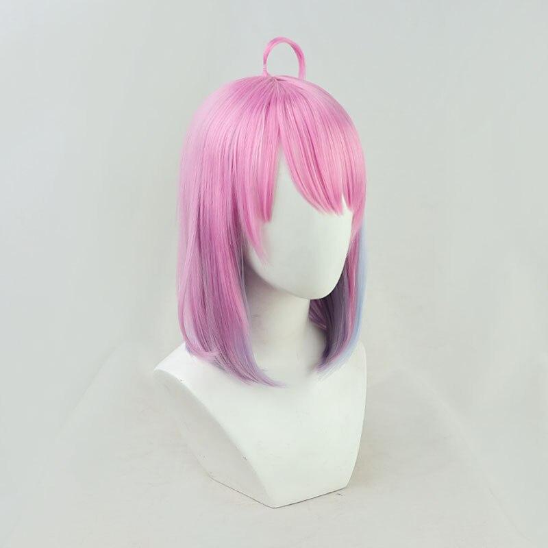 Anime VTuber Himemori Luna Wig Hololive Girls Cosplay Youtuber Gradient Pink Purple Short Straight Heat Resistant Hair Wigs