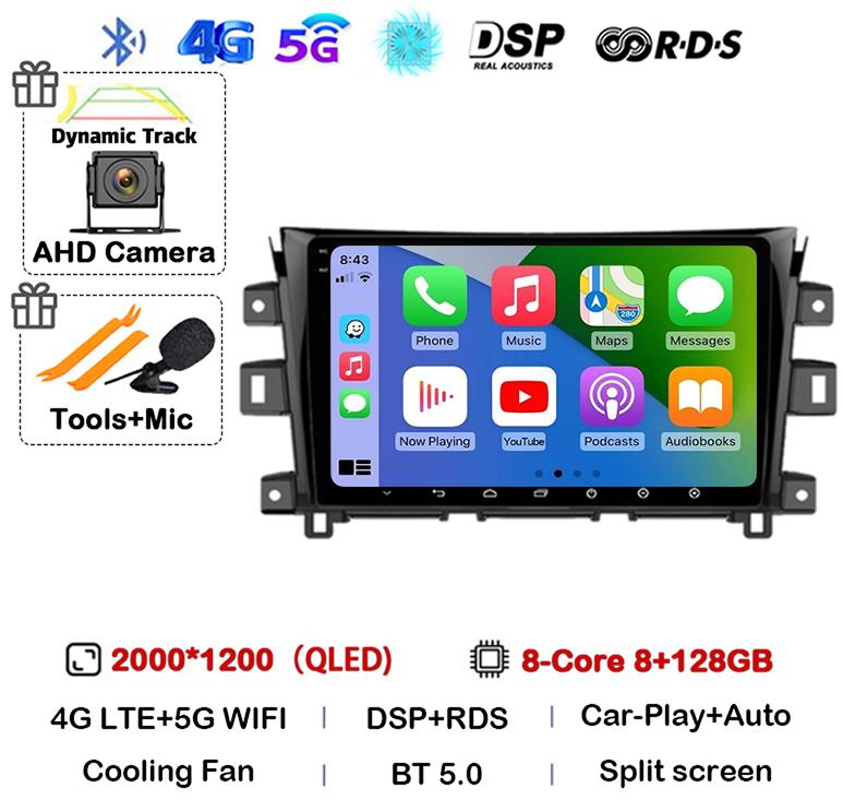Android 14 Carplay Auto 360 Cameră Pentru Nissan NAVARA Frontier NP300 2011 - 2018 Multimedia Video Player GPS Radio Auto DSP Stereo