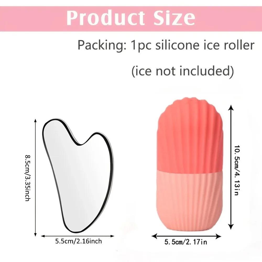Facial Care Beauty Set Face Ice Roller Stainless Steel Gua Sha Board Massage Roller Acne Blackhead Remover Clip Skin Care Tools