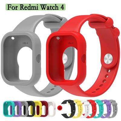 Dla Redmi Watch 4 Pasek 2 w 1 Pasek do zegarka + Etui Jednokolorowy Miękki Silikon Zestaw Pasek Zamienny Akcesoria do Zegarka
