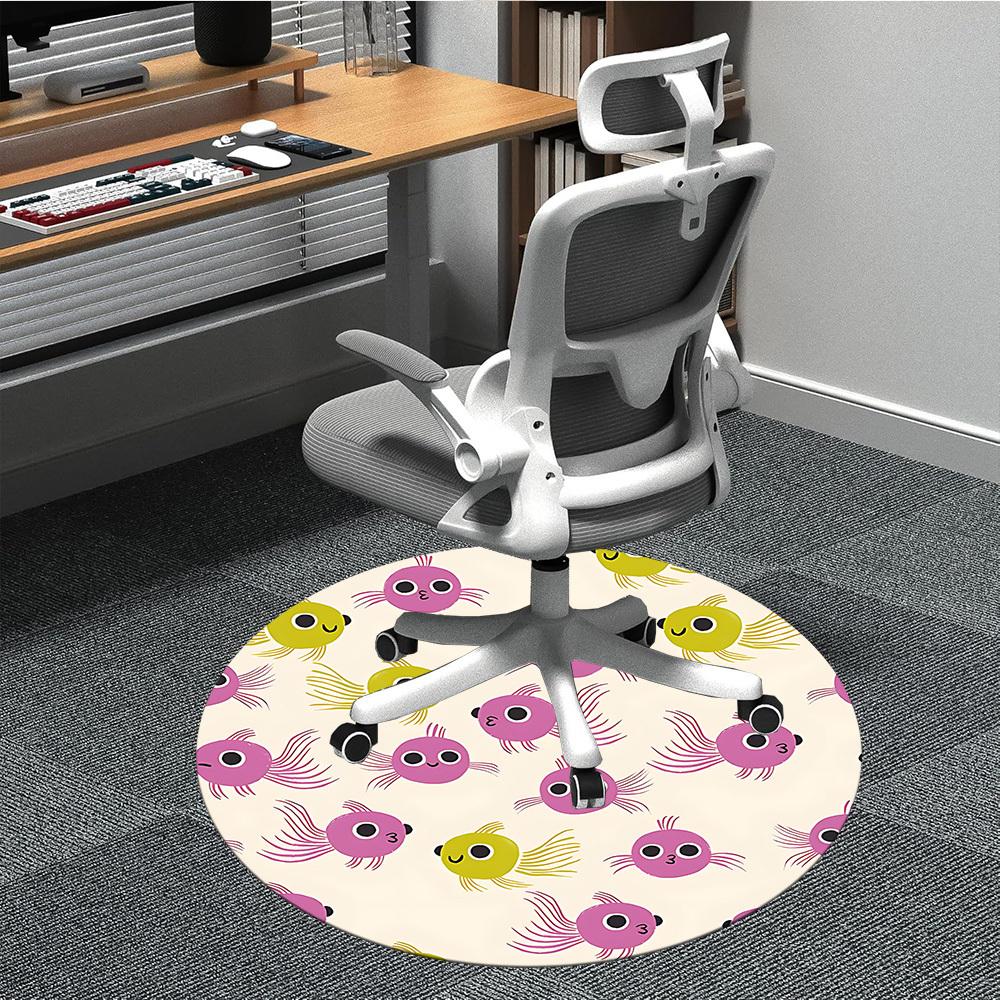 

1pc Goldfish Cute Office Round Area Rug, Indoor Mat Suitable ForOffice, Under Office Chairs Bedroom Living Room Home Decor, Room Deco, D059 80cm by 80cm
