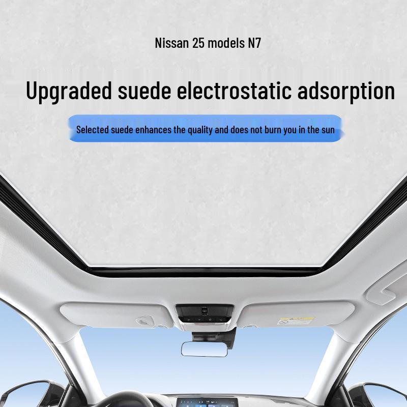 Nissan 25 N7 Sunroof Static Sunshade - Heat Insulation, Sun Protection, Privacy Sun Blocker, Opaque
